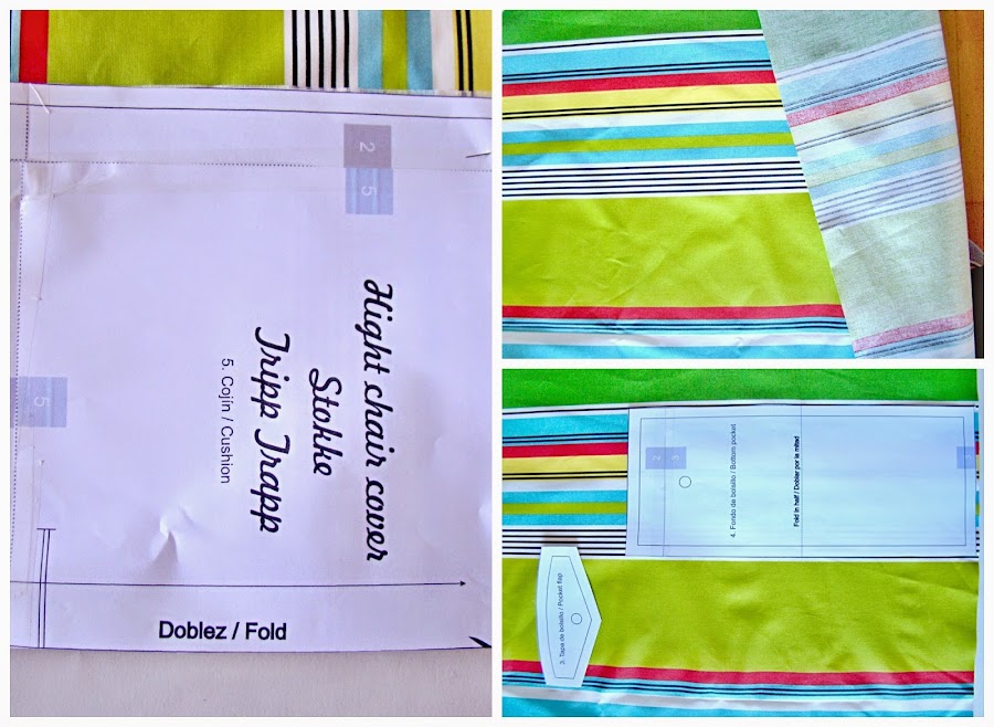 Ajustamos el patrón en papel con la tela