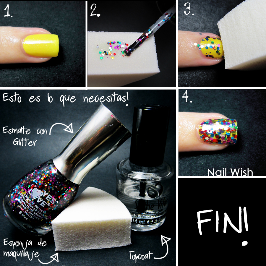 Nail Wish Glitter Sponging Tutorial