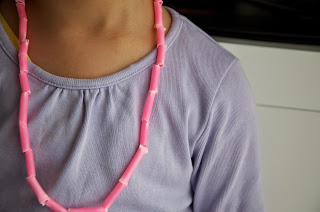 Handmade jewellery for kids Straw necklace