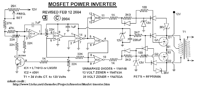 sirkitelektronika Rangkaian Inverter  1000  Watt 