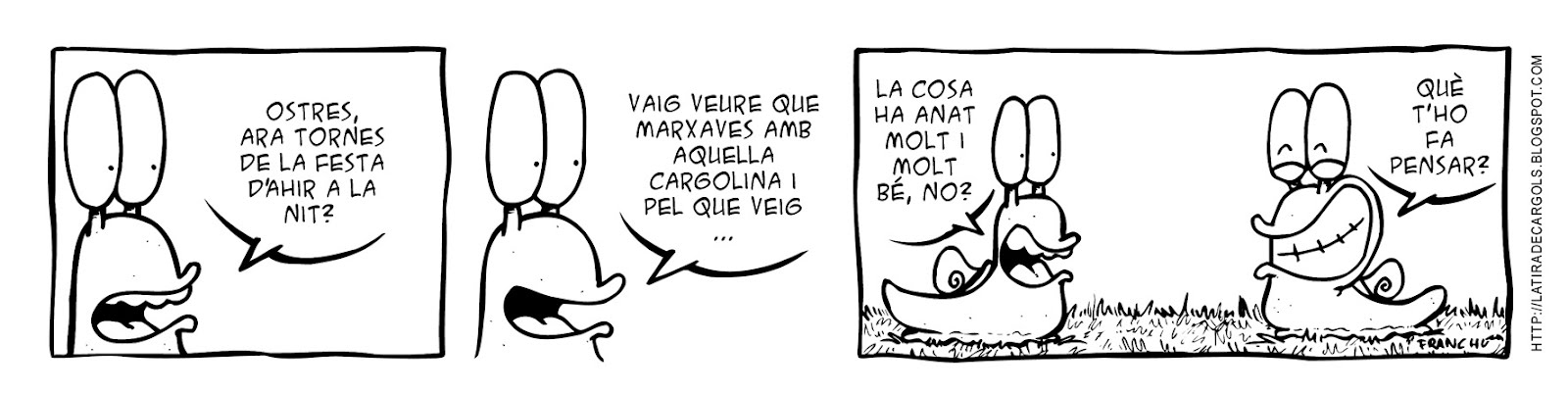 Tira comica 124 del webcomic Cargols del dibuixant Franchu