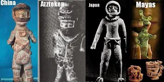 Ancient statues that look like ancient astronauts.