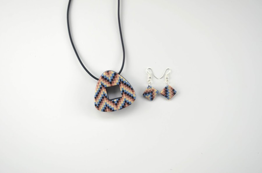 colgantes geométricos huecos arcilla polimérica