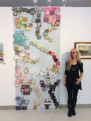 Moving Blocks Art Installation Embroidered quotes Stefanie Girard