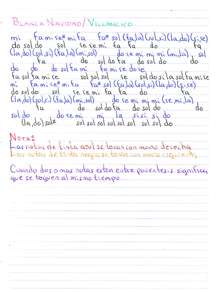 Notas Musicales Blanca Navidad / Notas Musicales + Video Tutorial