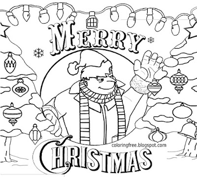 Xmas Easy Clipart Minion Victor Happy Christmas Minions Coloring Pages Cool Stuff To Pencil In Draw