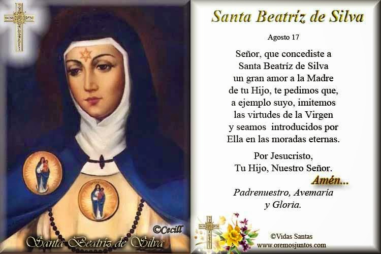 Blog Católico Gotitas Espirituales ®: ORACIONES A SANTA BEATRIZ DE ...