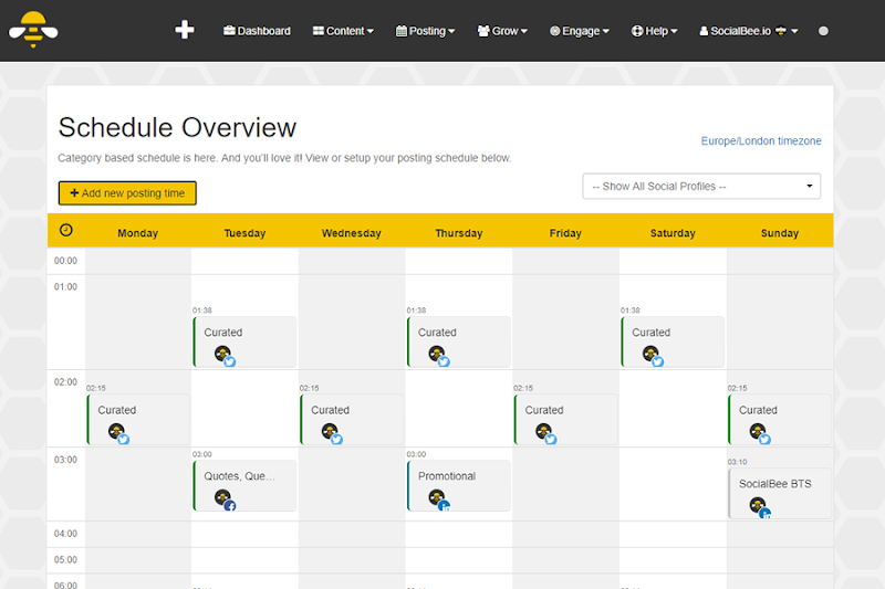SocialBee post schedule SocialBee post schedule