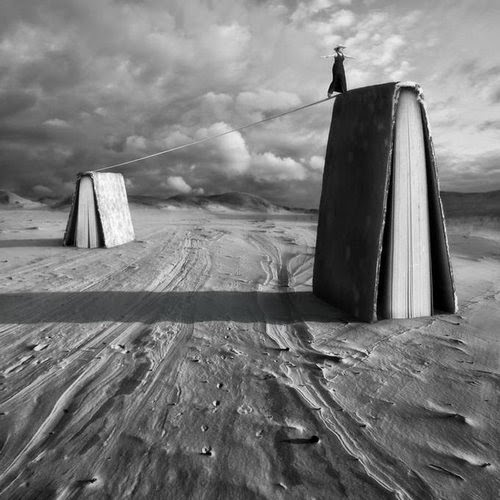 15-The Reader-Dariusz-Klimczak-Black-and-White-Surreal-Altered-Reality-www-designstack-co