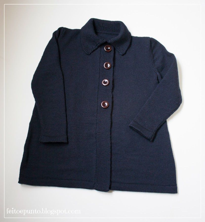 Delantero abrigo tejido a maquina