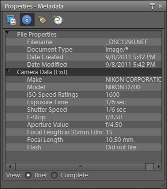 Recently I read one of the discussion on web where one of the Elements user wanted to see Shot date of a photograph and he was not able to figure out how to see that, as Date Modified is shown in Organizer. Even this date is only visible when Details are on for imagewell.In Adobe Photoshop Elements Organizer, there is a Properties dialog which shows File Properties including IPTC, GPS, Carema Data (Exif) and Edit History of a photograph inside Adobe Photoshop Elements Organizer.Let's see how can we access different types of Metadata in Adobe Photoshop Elements Organizer.1. Right Click on a photograph, for which you want to access the metadata information and click on bottom option which says 'Show Properties2. Following Properties Dialog will be shown on opting this option. Dialog will look like what you see below3. By default General tab of Properties dialog is shown and we need to move to Metadata Tab by clicking blue icon, which is highlighted in the image below4. Properties - Metadata is actually showing all types of metadata in brief form. To see detailed metadata for selected file, check the 'Complete' checkbox in the bottom of Properties DialoIf we talk about Date Created, check out EXIF metadata which is written by camera into the photographPlease go through various metadata values shown in this Properties dialog and leave a comment in case you want to  know more around the same.