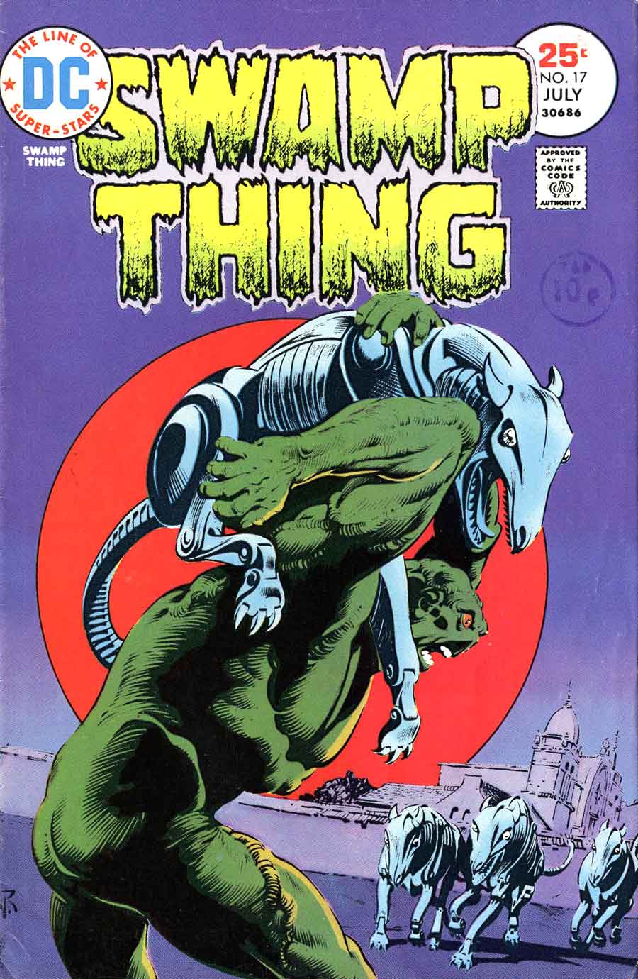 Swamp Thing v1 #17 1970s bronze age dc comic book cover art by Nestor Redondo Swamp Thing v1 #17 1970s bronze age dc comic book cover art by Nestor Redondo