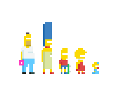 The Simpsons Family pixel art