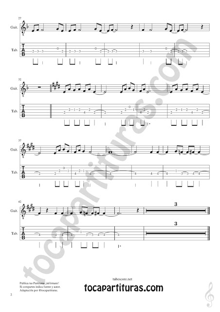 tubescore tab  Only Time Guitar Tab Sheet Music by Enya Ballad Music Score for guitar beginners