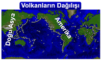 Dünya Haritası Volkanların Dağılışı
