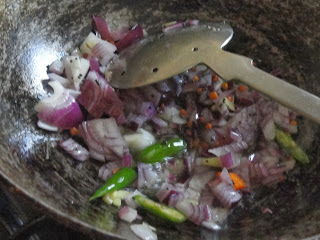 saute onion and chilies