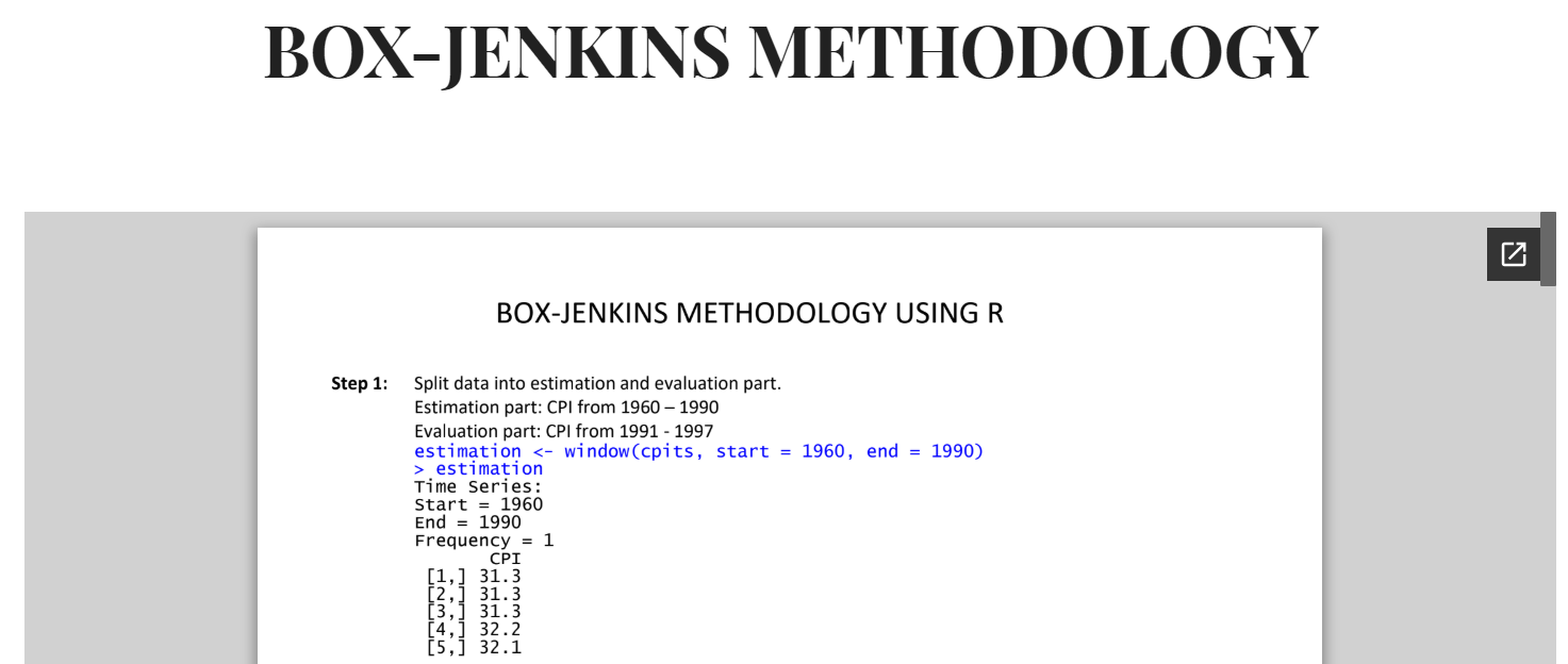 BoxJenkins Methodology using R Programming