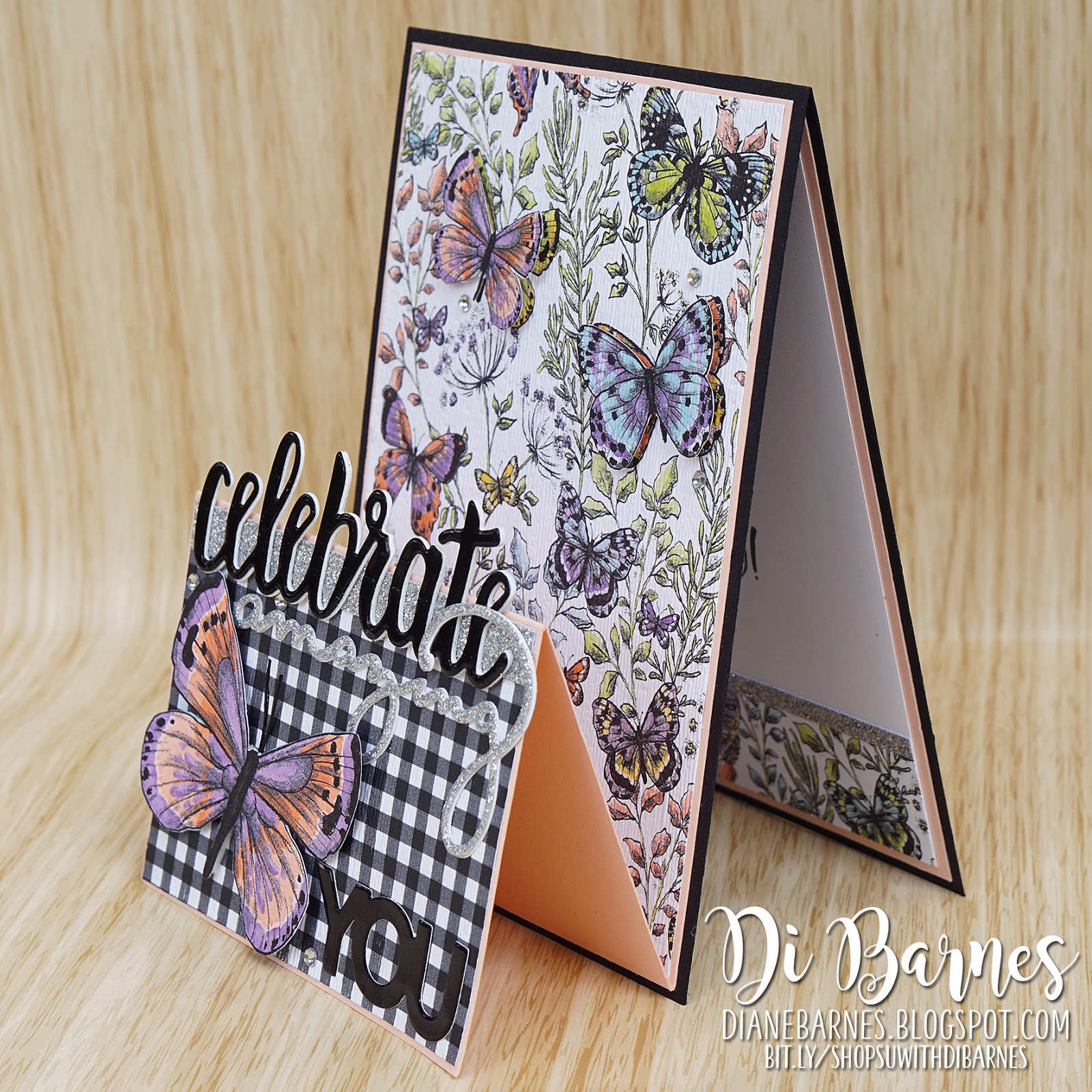 colour me happy Double easel card Botanical Butterfly Saleabration