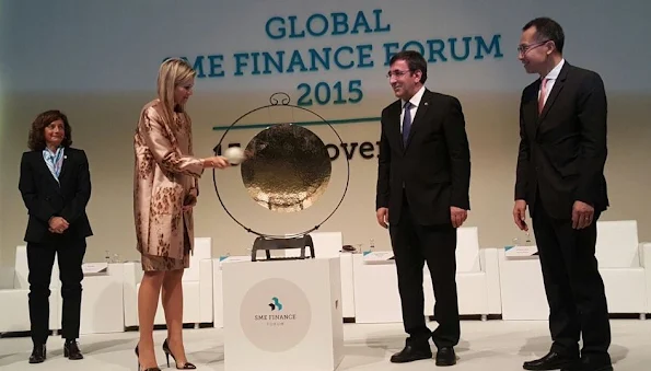 Queen Maxima of the Netherlands attends the official opening of the "Global SME Finance Forum 2015" on November 15, 2015 in Antalya, Turkey.