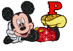 Alfabeto tintineante de Mickey Mouse recostado P. 