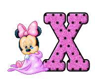 Alfabeto de Minnie bebé llorando X.