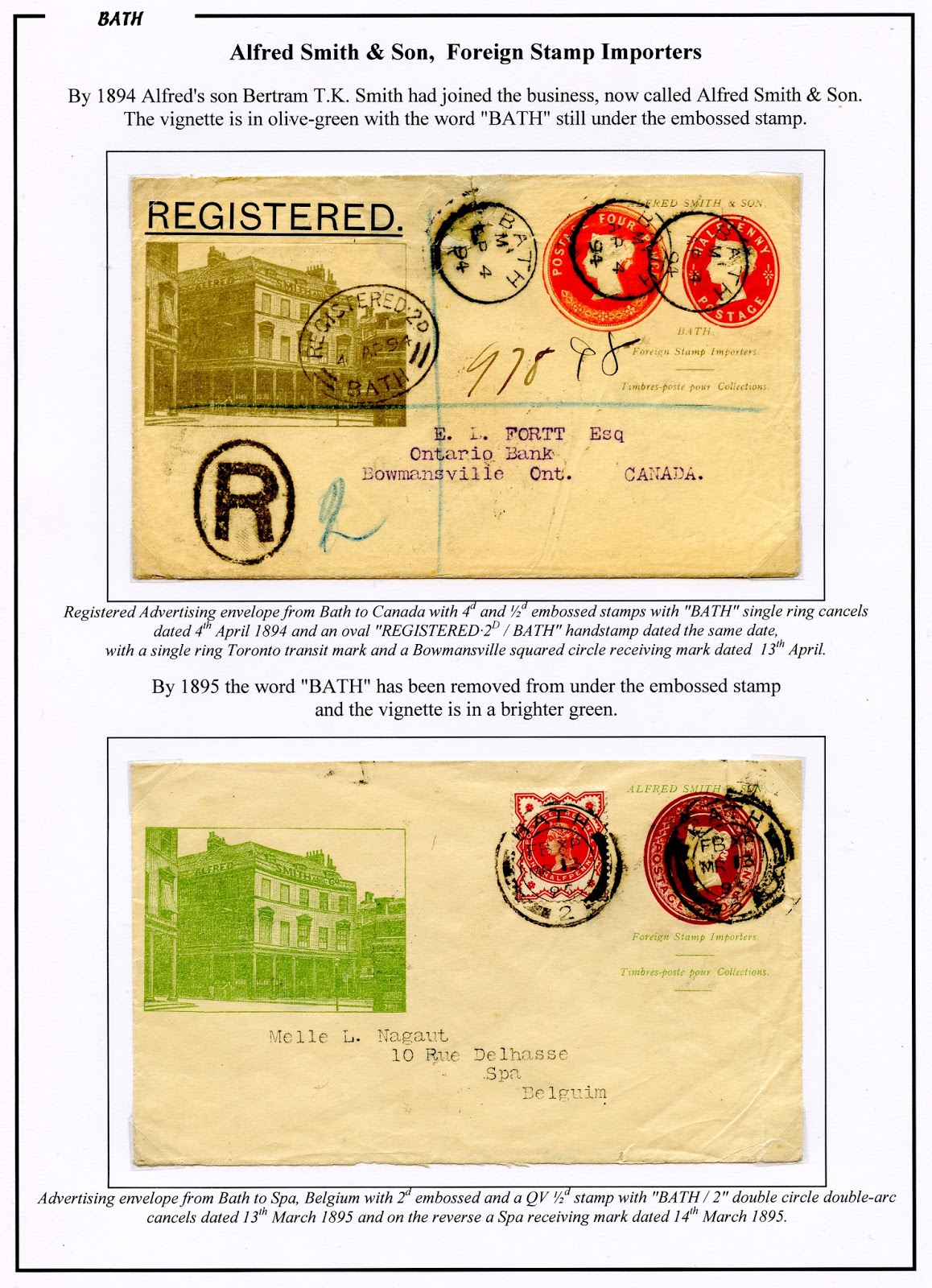 Somerset (& Bristol) Postal History Alfred Smith & Co., Foreign Stamp