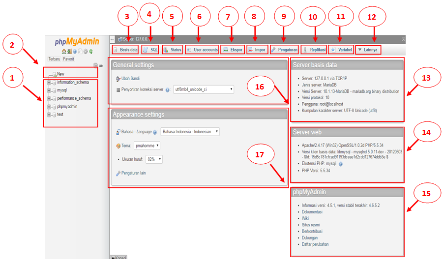 Mengenal Tampilan Jendela Halaman Localhost Phpmyadmin Mysql Http ...