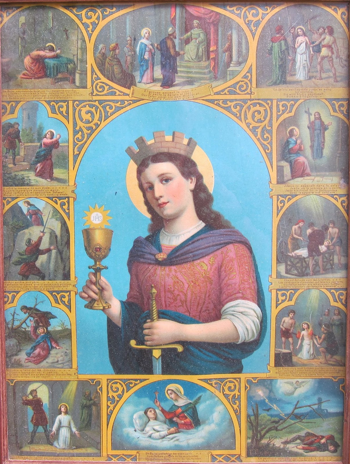 La chromolithographie dans les chaumières Sainte Barbe et une autre martyre