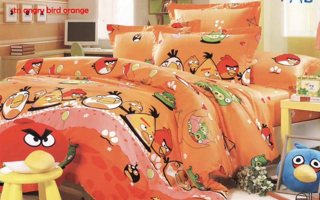 Sweet Interior Angry Bird Bed Cover