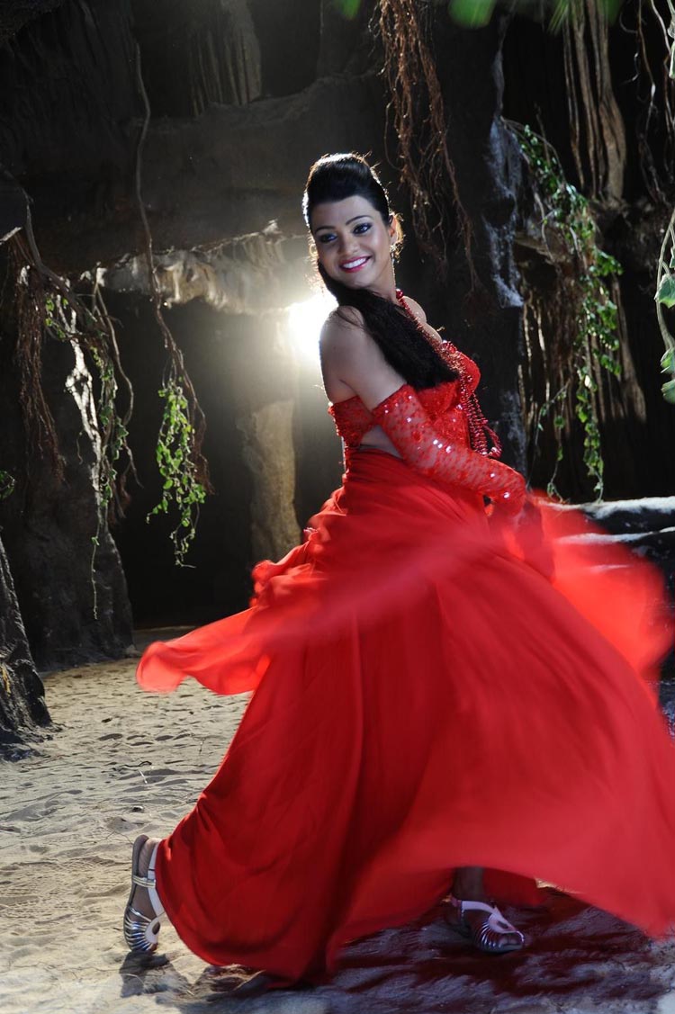 Tashu Kaushik Latest Hot Photo Gallery in Red Shoulderless Long Dress