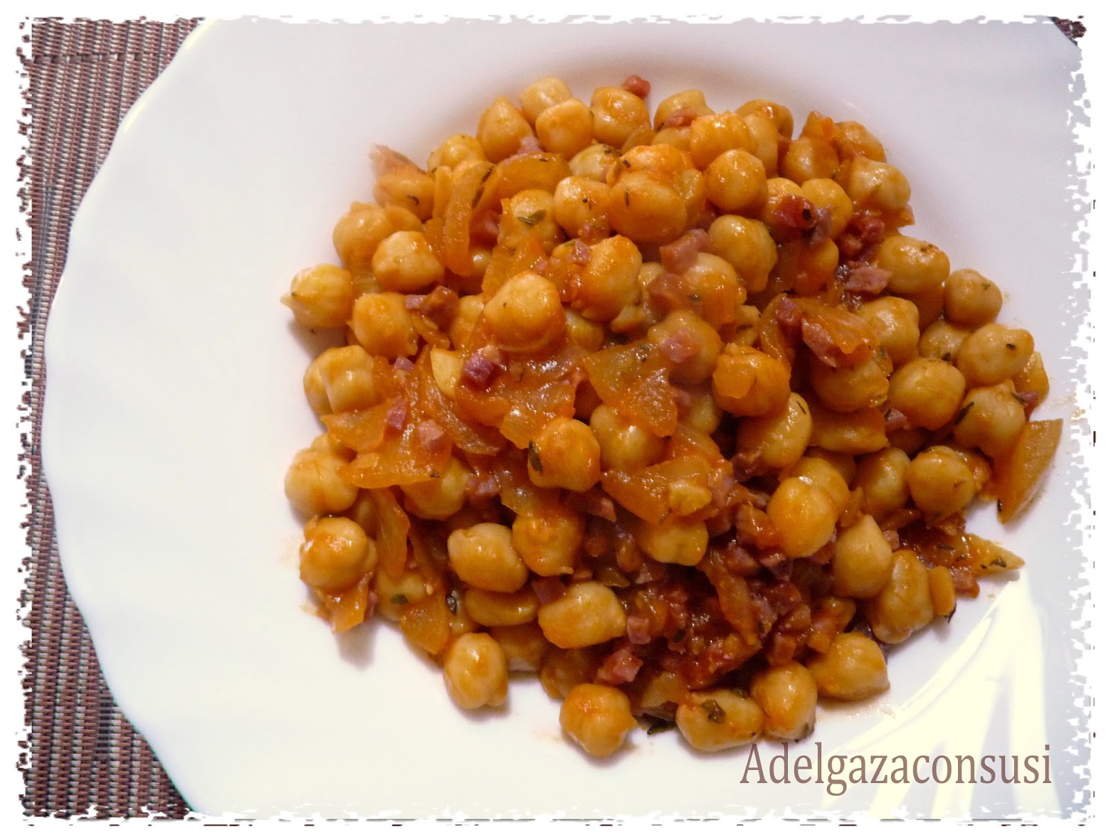 Recetas Light Adelgazaconsusi Garbanzos salteados con jamón
