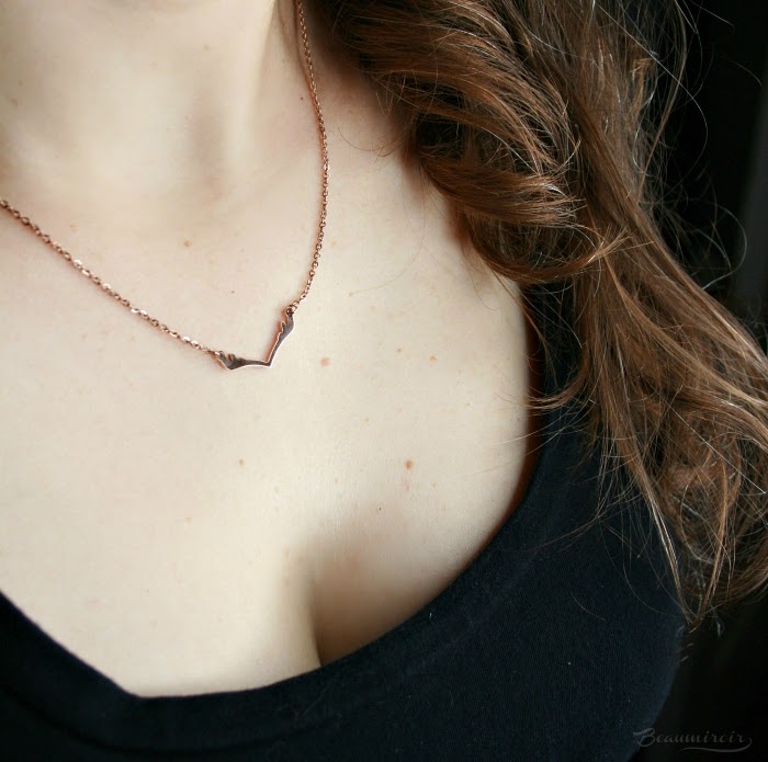 happiness boutique rose gold antler pendant necklace