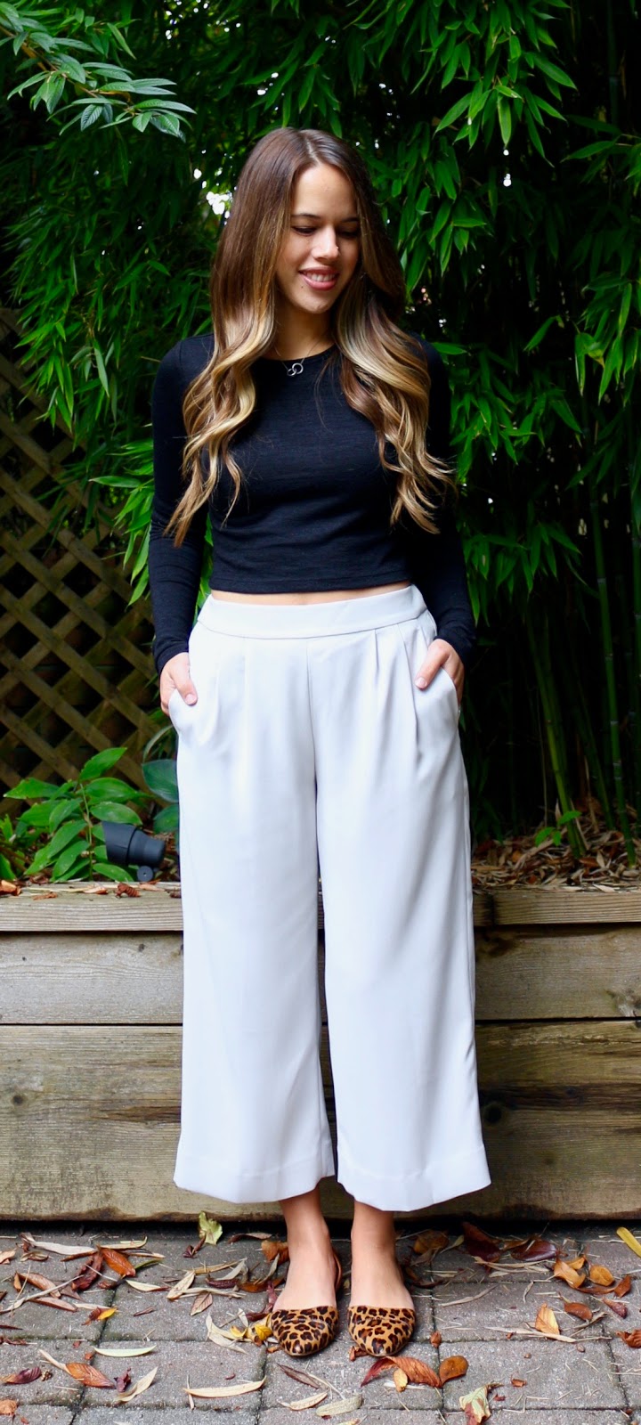 Jules in Flats - Culottes with Crop Sweater (Business Casual Fall Workwear on a Budget) 