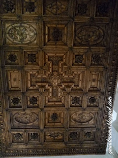 palacio farnese teto sala hercules esculpido madeira guia roma portugues - Palácio Farnese