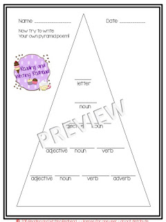 Pyramid Poems #poetry #classroomfreebies