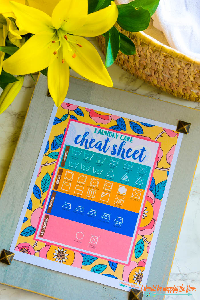 Free Laundry Room Printables (includes an 8x10 Laundry Care Cheat Sheet and matching labels)