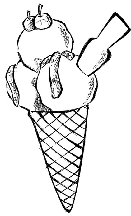 Conjunto para impressão de página para colorir de sorvete de desenho  animado