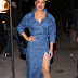 Actress Priyanka Chopra Long Legs Stills In Blue Dress