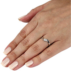 diamond promise ring rings stone triple heart sterling three engagement