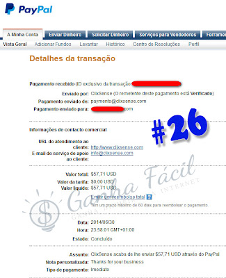 pagamento ySense dinheiro paypal comprovativo payout payment cashout money