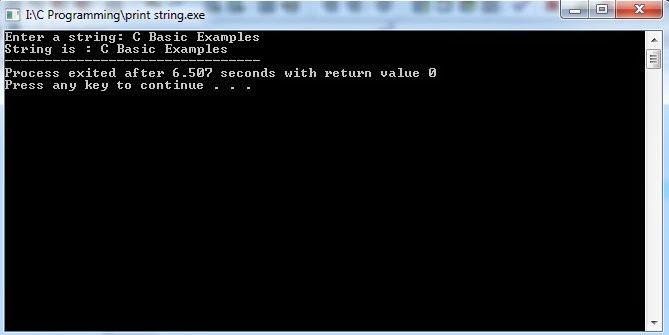 C Program to print string