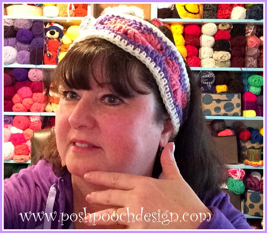 Posh Pooch Designs Dog Clothes: Happy Hearts Valentine Headband Crochet