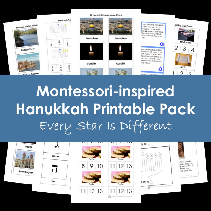 HANUKKAH Mini Bundle for Toddlers Age 2-4 Years Old Montessori