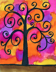 tree klimt watercolor projects elementary idea cool easy painting project trees paint watercolour students water grade warm kid awesome winter