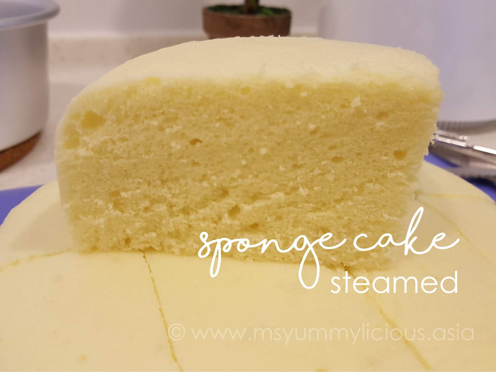 3Ingredient Steamed Sponge Cake Yummylicious + Babylicious