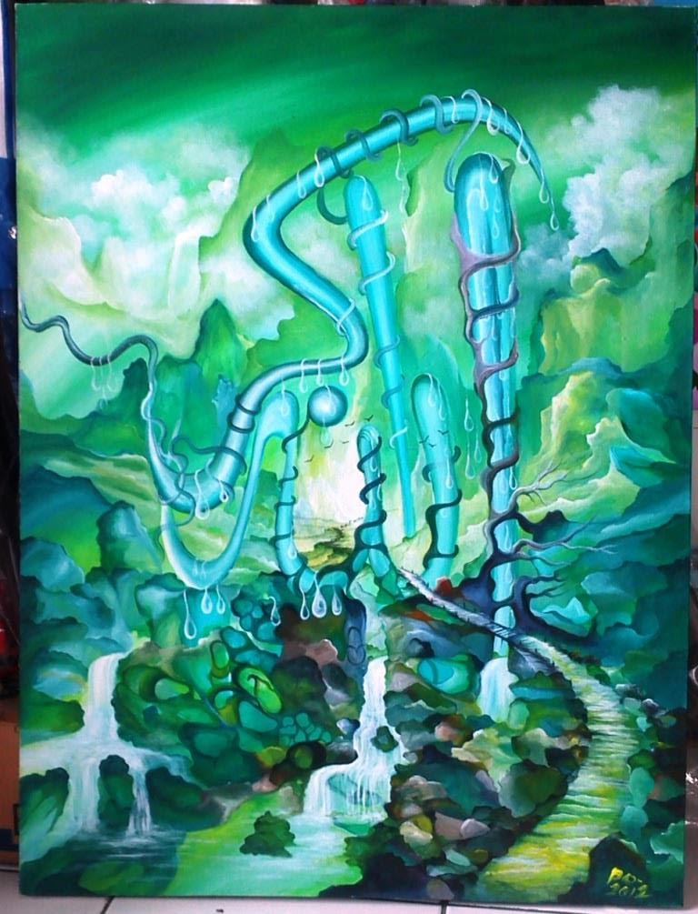 10+ Contoh Lukisan Kaligrafi Kontemporer - Arti Gambar