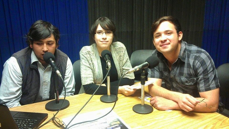Erick Silva, Paola Lopez Kelly y Miguel Ochoa, en Radio Tec, con Guadalupe Romo