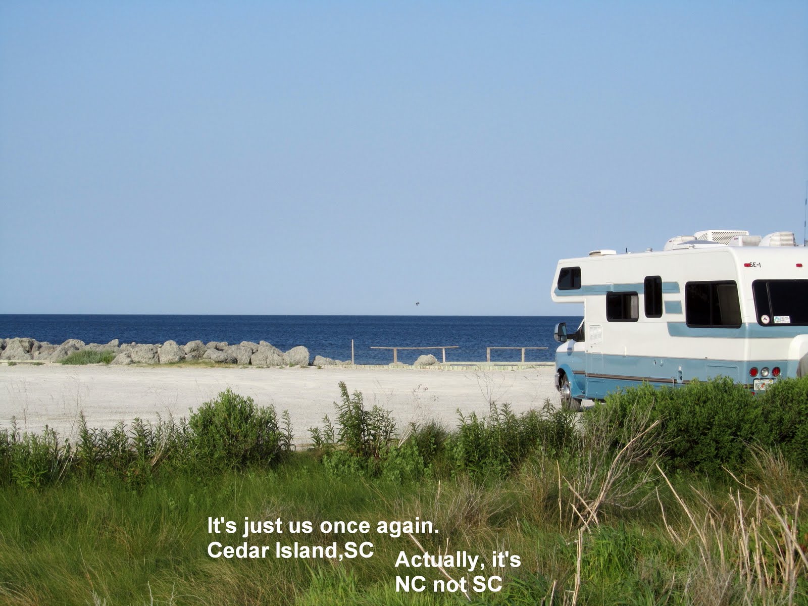 The travels of Ed, Carol and Gopher the dog. Cedar Island, NC