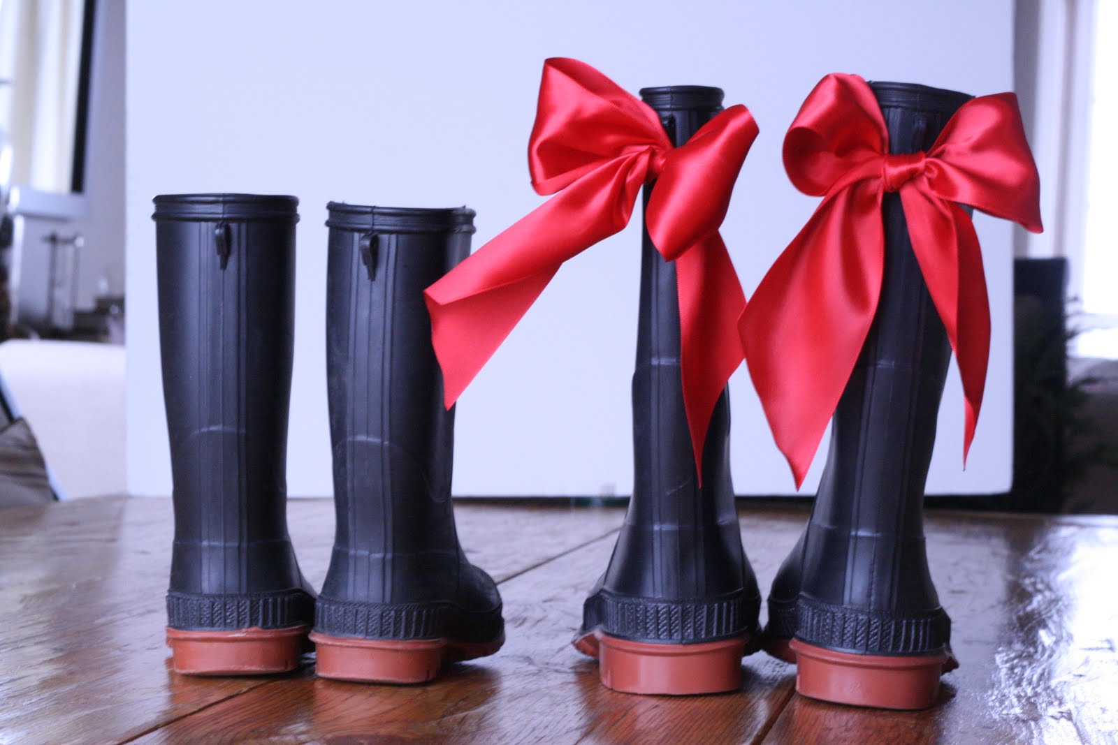 A Little Junk In My Trunk DIY embellished Goodwill rain boots...