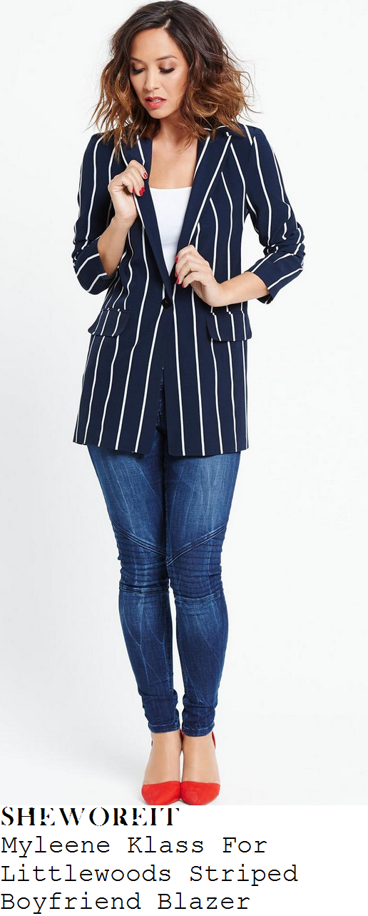 myleene-klass-navy-blue-white-striped-long-sleeve-tailored-blazer
